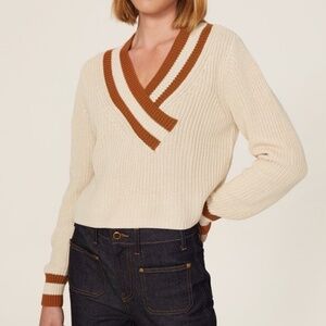 525 america varsity V neck crop sweater